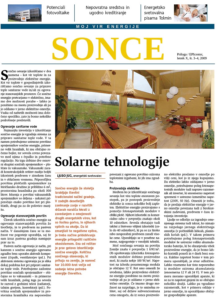 Sonce - moj vir energije