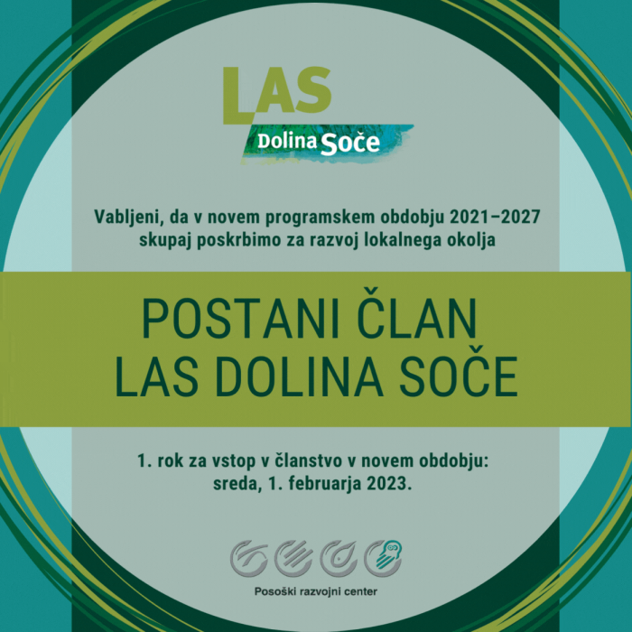 Javni poziv za vstop v LAS Dolina Soče v programskem obdobju 2021–2027