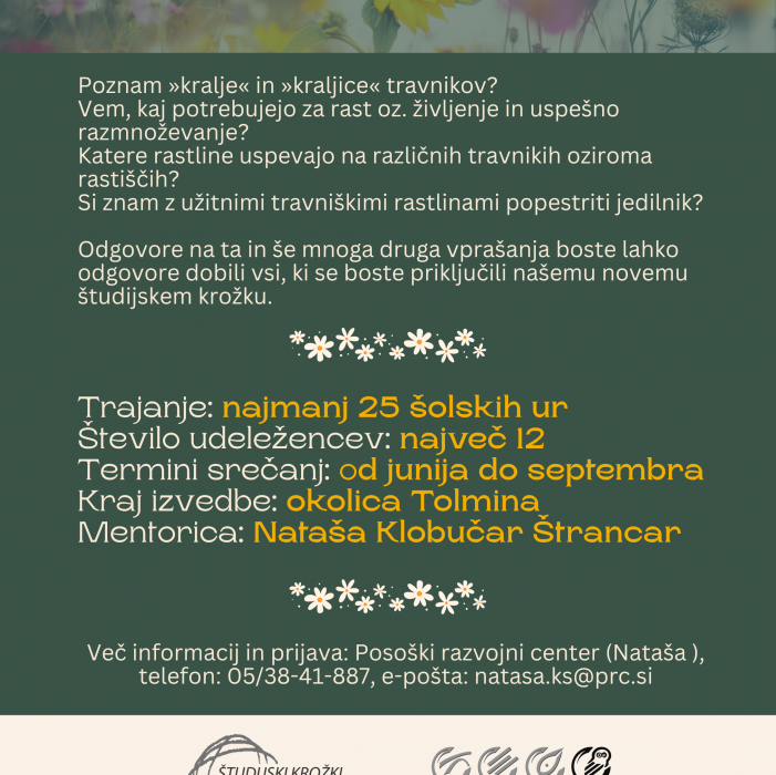 Študijski krožek: Biotska pestrost naših travnikov