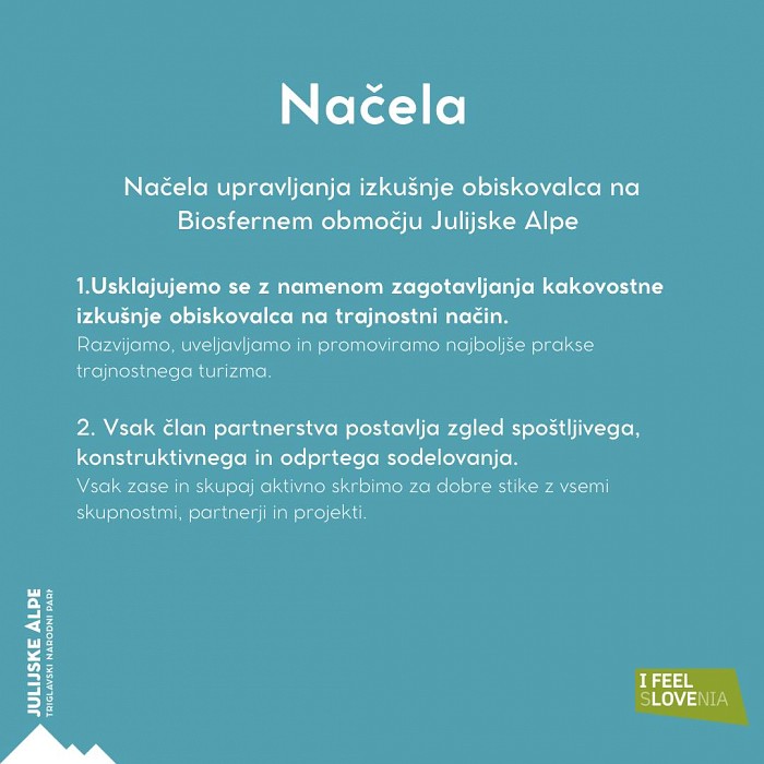 Z zavezo do uravnoteženega zadovoljstva prebivalcev, ohranjenih naravnih in kulturnih danosti ter navdušenja obiskovalcev