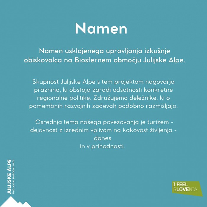 Z zavezo do uravnoteženega zadovoljstva prebivalcev, ohranjenih naravnih in kulturnih danosti ter navdušenja obiskovalcev