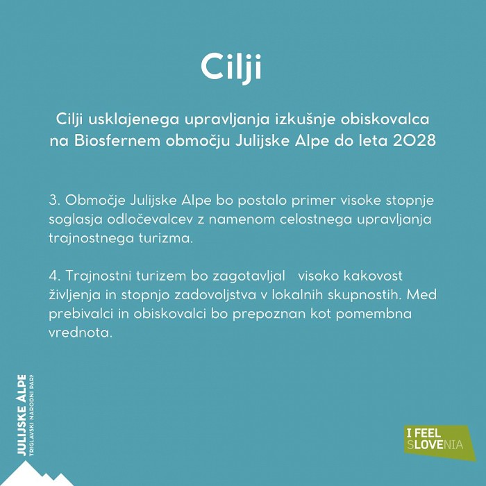 Z zavezo do uravnoteženega zadovoljstva prebivalcev, ohranjenih naravnih in kulturnih danosti ter navdušenja obiskovalcev