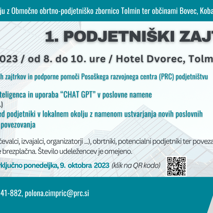 Podjetniški zajtrki na PRC - Povezovanje, informiranje, razvoj