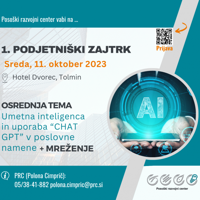 1. Podjetniški zajtrk  – povezovanje, informiranje, razvoj