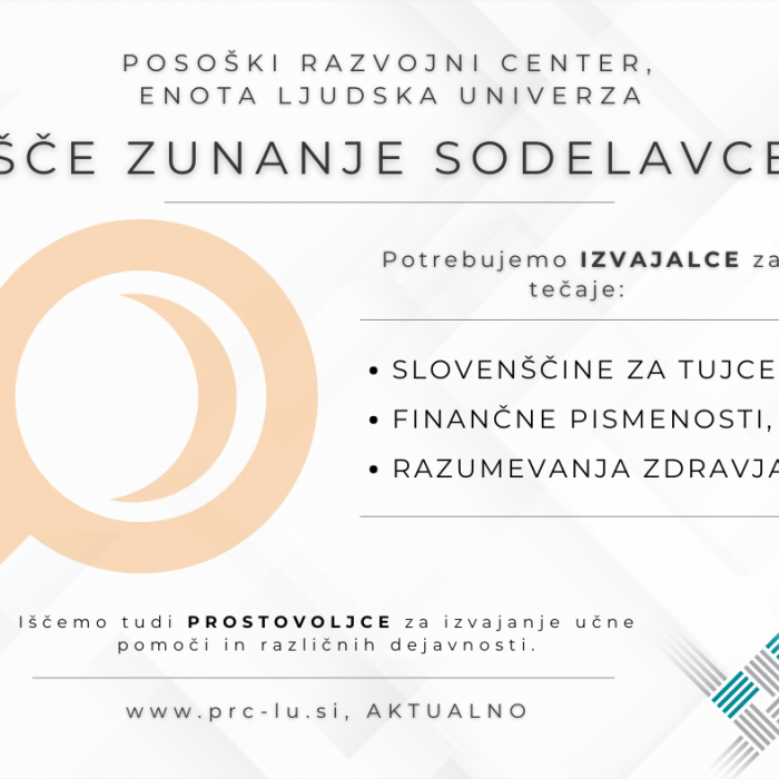 Iščemo zunanje sodelavce in prostovoljce