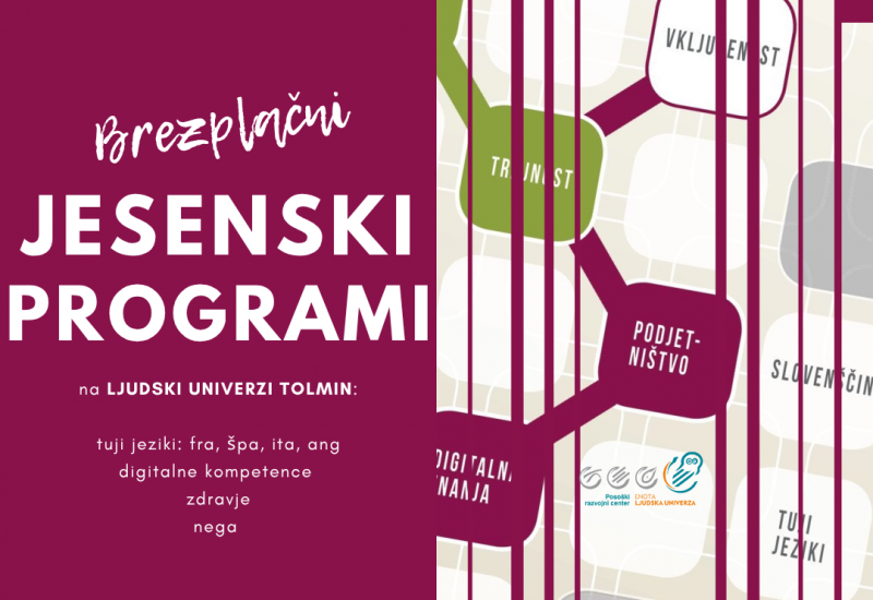 Brezplačni jesenski programi - vpis že poteka!