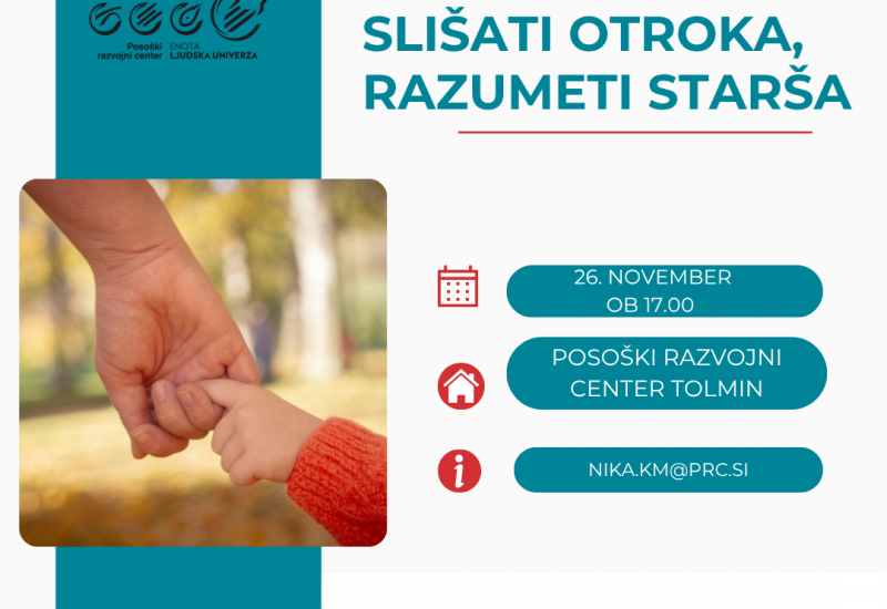 Slišati otroka, razumeti starša